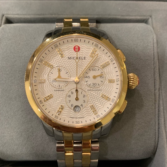 SOLDMichele Uptown Stainless Steel & Diamond Watch - Picture 4 of 10